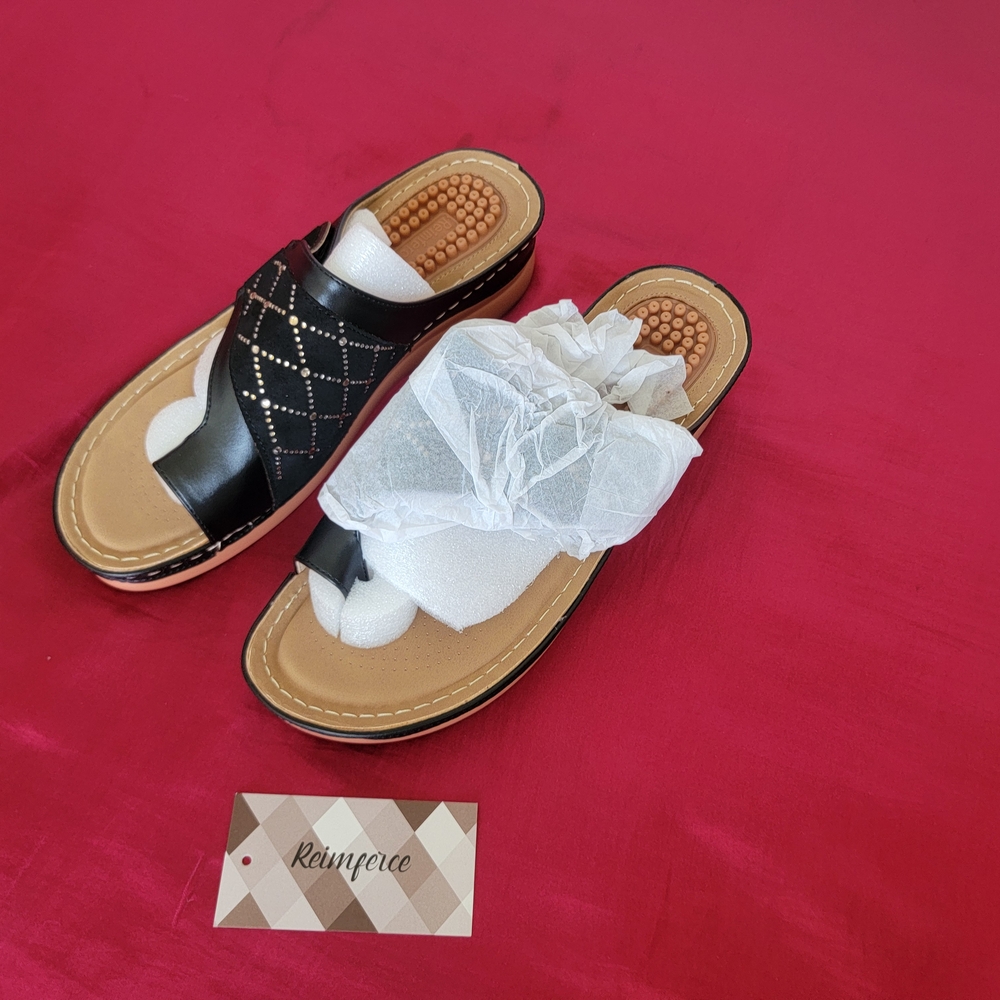 REIMFERCE Women’s Wedge Sandals – Comfortable & Dressy Summer Shoes, Size 10.5